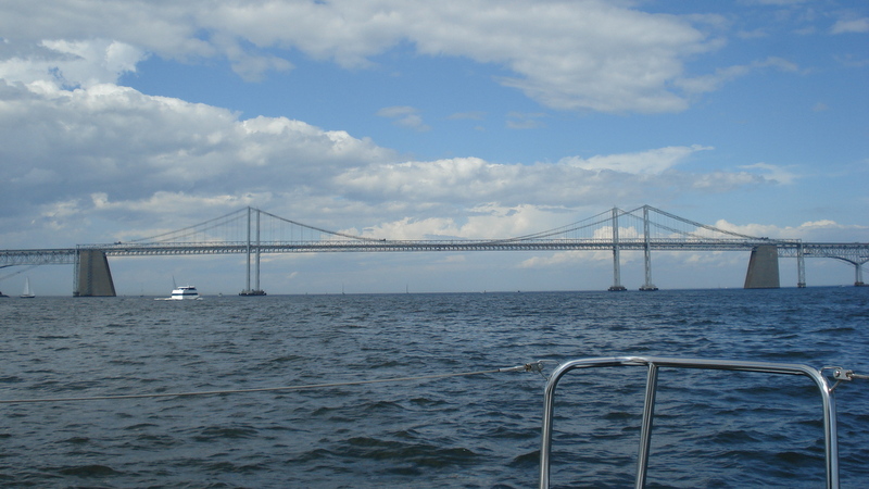 Chesapeake Bay bridge ahead heading north.