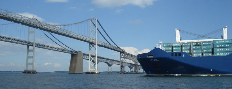 Had to share going under the bridge with a slightly larger boat heading to Baltimore.